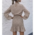 thumbnail image 3 of Vestido De Manga Larga Con Cuello Simulado, Vestido De Manga Larga Con Volantes Florales, Elegante Botón Trasero, Dobladillo Esponjoso, Moda Para Fiestas Diarias Y Vacaciones ANGGREK Otros, 3 of 6