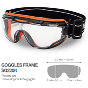 Muveen Protective Safety Goggles (SG220N): 30cm strap (Orange)