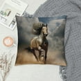 thumbnail image 2 of Shangniulu Safari Horses Throw Pillow Cover American Western Animals Horse Running in dust Farmhouse Cushion Case for Sofa Couch 18x18 Inches Short plush, 2 of 5