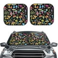 thumbnail image 2 of Goofa Bright Mushrooms Pattern 2 Piece Car Windshield Sun Shade Foldable | Front Windshield Shade for Sun, Heat and UV Rays | Sunshade for Car Front Window-Large, 2 of 7
