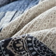 thumbnail image 4 of DaDa Bedding Bohemian Denim Blue Elegance Patchwork Cotton Bedspread Set (JHW-660), 4 of 6