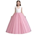 thumbnail image 4 of Pounoo Womens Evening Dresses Sleeveless Floral Embroidery Tulle Dress Bow Waist A Line Skirts Elegant Special Occasion Style (For Small Wearers) Gift, 4 of 9