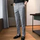 thumbnail image 2 of Pantalones de verano para hombre, rectos, 9 pantalones cortos, pantalones de traje para hombre, a cuadros, antiarrugas, sastrería, ropa informal fina y barata de diseñador, 2 of 5