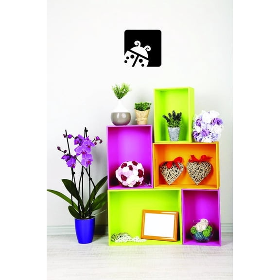 Custom Decals Lady Bug Wall Art Size: 18 X 18 Inches Color: Black
