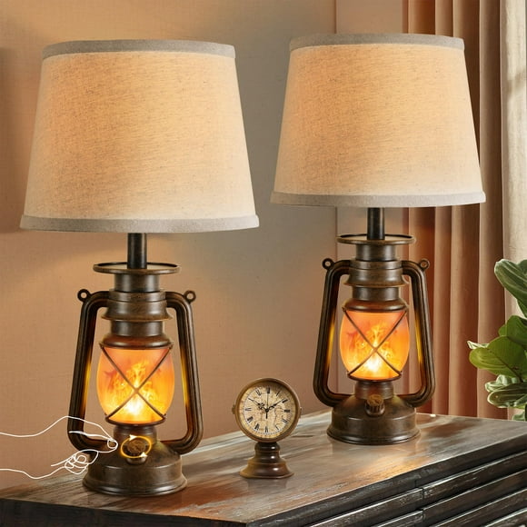 Lámpara de mesa LEDIARY Vintage Farol Flickering Flame 18,72 cm