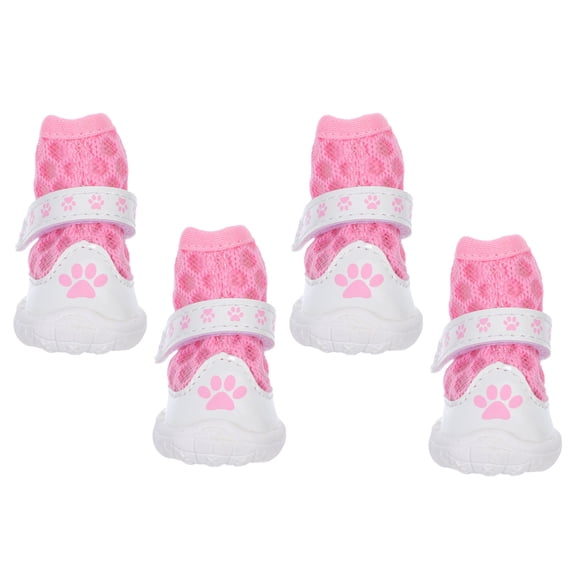 LOLIPPYY Lightweight Pink Pet Dog Shoes Anti Slip Sole for Summer Walks