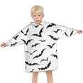 thumbnail image 3 of Black Halloween Bats Blanket Hoodies for Kids 6-13YR Oversize Wearable Blanket Hoodies for Boys Girls Teens, 3 of 7