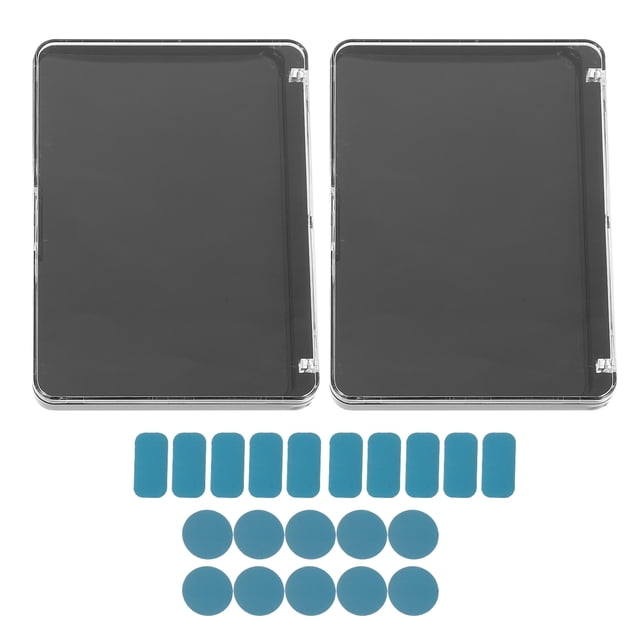 IFANLANDOR 2pcs Cosmetic Eyeshadow Palette Empty Makeup Palette For Daily Use Organize Black Plastic