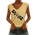 thumbnail image 1 of Birdeem T-Shirt Sans Manches à Col en V Imprimé Mode Décontractée pour Femmes, 1 of 5