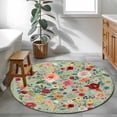thumbnail image 5 of Sage Green Floral Round Rug 3.3ft Washable Circle Entryway Rugs Non Slip Spring Flowers Leaves Farmhouse Area Rug Indoor Floor Carpet for Bedroom Kitchen Living Room Home Office Dining Room Nursery, 5 of 8