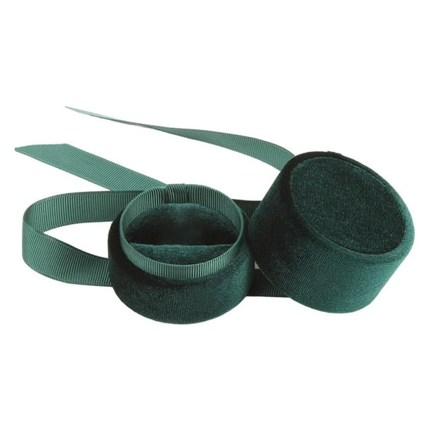 Joyero Cilindro de Pana Dulce Delicado Individual para Colgante de Compromiso anillo grande verde oscuro