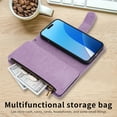 thumbnail image 4 of Butterfly Flower Embossed Wallet Case for iPhone 12 Pro Max, PU Leather Case Magnetic Closure Handbag Zipper Pocket Case Kickstand Card Slots with Hand Strap Flip Case for Women Girls, Purple, 4 of 7
