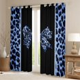 thumbnail image 2 of Feelyou Fashion Princess Bow Black Out Curtains, Leopard Cheetah Print Curtains Pack of 2 (42x63 Each), Kawaii Dreamy Bowknot Bedroom Curtains, Black Out Curtains Decor, 2 of 6