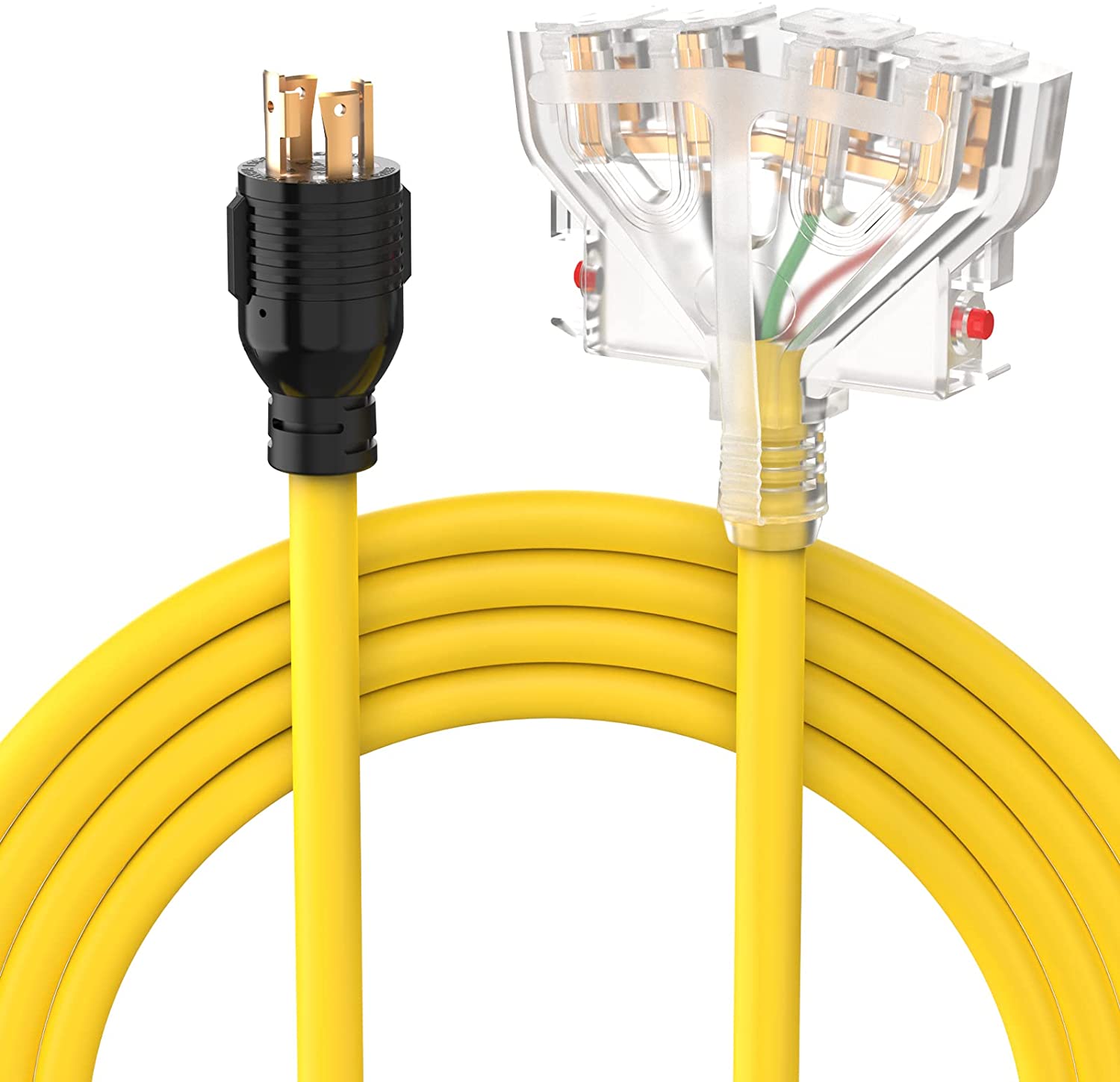 Buy TOOLIOM Generator Extension Power Cord 25 Feet NEMA L14-30P to Four ...