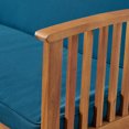 thumbnail image 3 of Modern Outdoor Love Seat with Open Slat Design for Ventilation and Cozy Cushions - Rustic Wood Frame for Backyard and Patio Comfort in Compact Spaces, 3 of 9