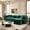 Green, variant on Noble House Ulwick Velvet Chesterfield Pull-Out Sofa Bed, 3-in-1 Convertible Sleeper Couch with Movable Ottoman, Grey