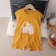 thumbnail image 2 of Xyant Baby Boy Girl 1st Birthday Outfit Animals Embroidery Romper Sleeveless Jumpsuit Cute Summer One Year Old Onesie (Yellow,12-18 Months), 2 of 4