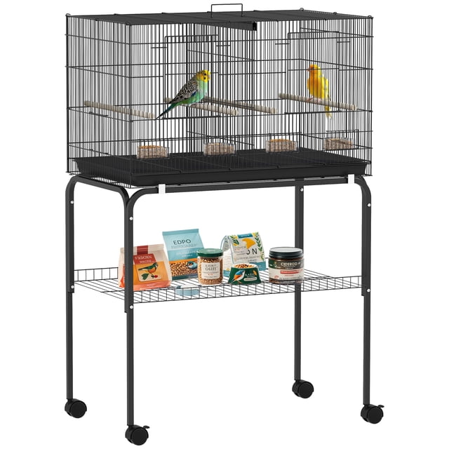 PawHut 46" H Bird Cage, Parakeet Cages for Budgie, Lovebird, Canary