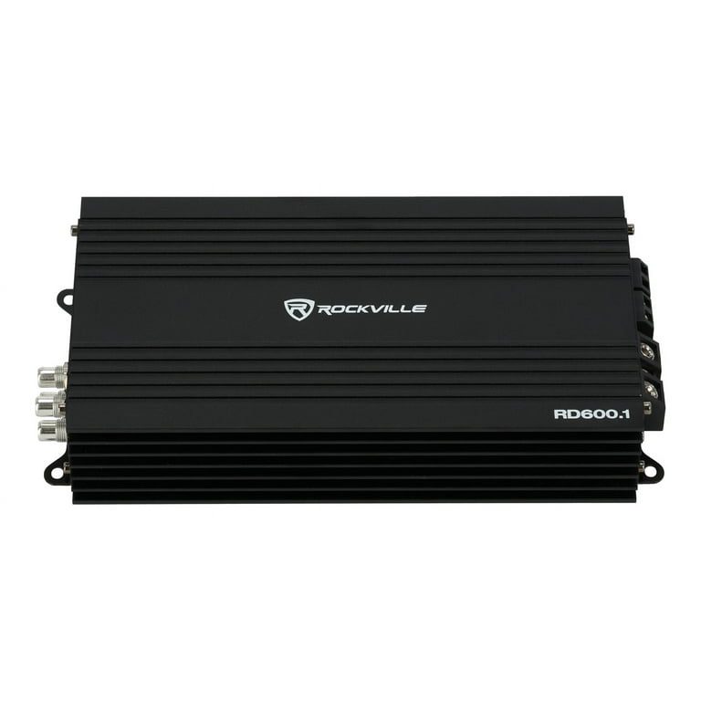 Mono Subwoofer Amp Rockville Bundle: RD600.1 Mono Car Amplifier (600W ...