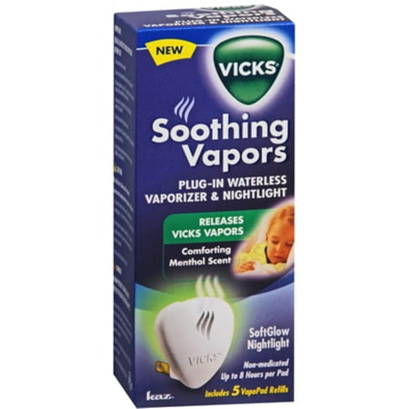 Vicks Soothing Vapors Plug-In Waterless Vaporizer & Nightlight 1 Each (Pack of