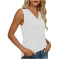 thumbnail image 4 of AherBiu Tank Tops for Women Summer Comfy Fitted Sleeveless Top Tees Tshirt V Neck Casual Ruched Tunic Tanks, 4 of 8