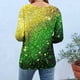 thumbnail image 3 of Imprimir el Día de San Patricio de las Mujeres Suelto Casual 3/4 Manga Cuello Redondo Camiseta Suéter, Poliéster No Estructurado Top para la Fiesta, 3 of 6