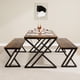 thumbnail image 5 of QinaQin Juego de comedor con bancas de 44.8 pulgadas para 4 personas, mesa de cocina con estructura metálica en X, ahorrador de espacio para depa o estudio, 5 of 7