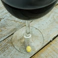 thumbnail image 3 of Green Lantern Blackest Night Sinestro Corps Yellow Lantern Logo Wine Glass Oval Charm Drink Marker, 3 of 5
