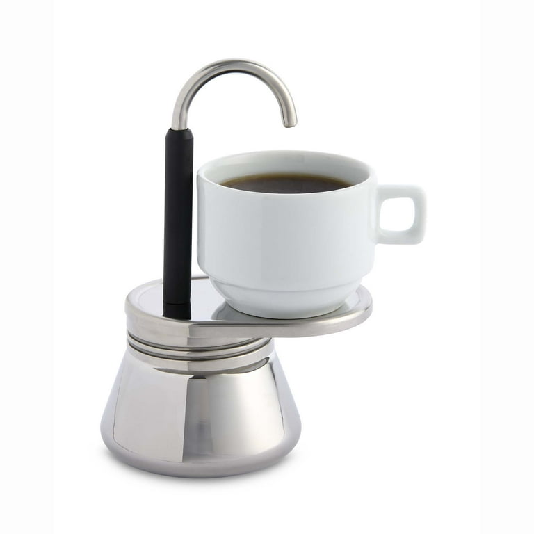ino Single-Serving Stovetop Espresso Coffee Maker, Stainless Steel