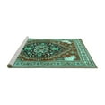 thumbnail image 2 of Ahgly Company Machine Washable Indoor Rectangle Persian Turquoise Blue Traditional Area Rugs, 3' x 5', 2 of 4