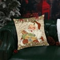thumbnail image 5 of AuroraX Square Throw Pillow Covers Christmas Linen Decorative 18x18 Inch Pillow Cases Indoor Minimalist Santa Claus Wreath Bells Cushion Cover Livingroom,Room Decor, 5 of 6