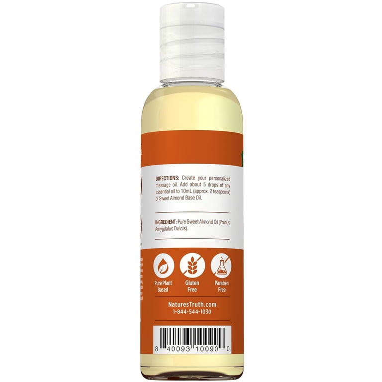Sweet Almond Oil | 4 fl oz | For Skin and Hair | Carrier Oil | by Nature's Truth Sweet Almond Oil | 4 fl oz | For Skin and Hair | Carrier Oil | by Nature's Truth