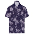 thumbnail image 5 of HAPPY BAY Men's Hawaiian Shirts Short Sleeve Button Down Shirt Mens Party Shirts Casual Holiday Summer Tropical Island Shirts for Men Funny L Faded 1 Trees, Blue, 5 of 6