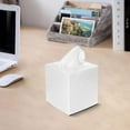 thumbnail image 2 of Monarch Abode Tissue Box Cover, Hand Hammered, Metal, Square Tissue Box Holder, White, 2 of 6