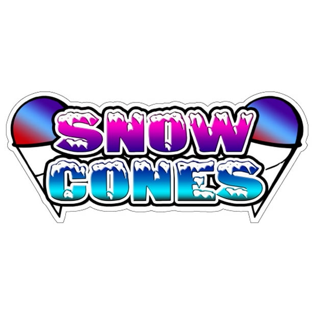 SNOW CONES I Concession Decal sno kone cone sign stand