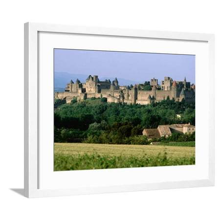 La Cite 12th Century Castle In Distance Carcassonne Languedoc