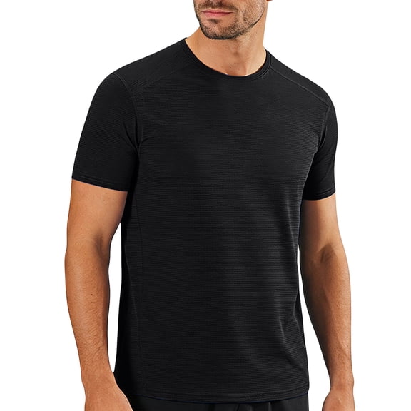 Mens Athletic Workout T Shirts Big & Tall L-8X Plus Size Short Sleeve Crewneck Tees Tops Casual Solid Color Pullover Slim Basic Running Tshirts Shirt