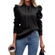 thumbnail image 1 of Sudadera Negra Para Mujer Hoodie Con Capucha Afelpada Casual, 1 of 8