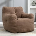 thumbnail image 2 of PORKISS Bean Bag Chair for Teens & Kids, Soft Foam Lazy Sofa with Teddy Fabric, Single Leisure Sofa Chair for Dorm Bedroom Living Room, Brown, 2 of 10