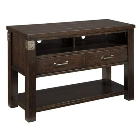 Ashley Haddigan 48 Tv Console Table In Dark Brown Ashley Haddigan 48 Tv Console Table In Dark Brown