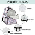 thumbnail image 4 of Pink Blue Butterfly Pattern Backpack for School,Cute School Bag,Schoolbag with Adjustable Shoulder Straps & Padded Back,15.25"x11.5"x5.25", 4 of 5