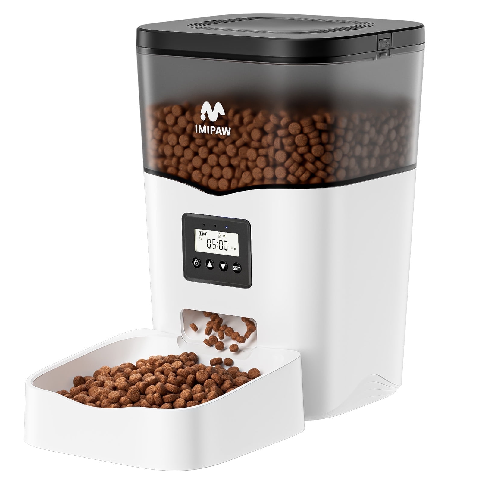 IMIPAW 3L Automatic Cat Feeder – Smart Pet Food Dispenser for Cats & Dogs with LCD Display, Programmable Timer, Dual Power Supply, 4 Meals/Day, 1–9 Portion Control, Easy to Clean, Fresh-Keeping Desi