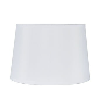 Mainstays Fabric Drum Lamp Shade with Trim, White