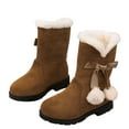 thumbnail image 3 of Girls Winter Boots Toddler Girl Boots Warm Sparkle Sequin Outdoor Non- Snow Boot for Little kids Brown 3.5 Y-4 Y, 3 of 7