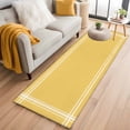 thumbnail image 2 of Pure Yellow Large Area Rugs for Bedroom Living Room, Soft Non Slip Carpet Bedside Rug, Simple Solid Color Rectangular Floor Cover Kitchen Accent Rug 2'x6' for Dining Room/Office, 2 of 9