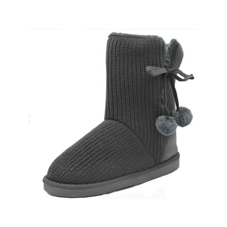 Oxford Sheepskin Boots - VLARA Women's Faux Fur Sheepskin Bow Winter Boots