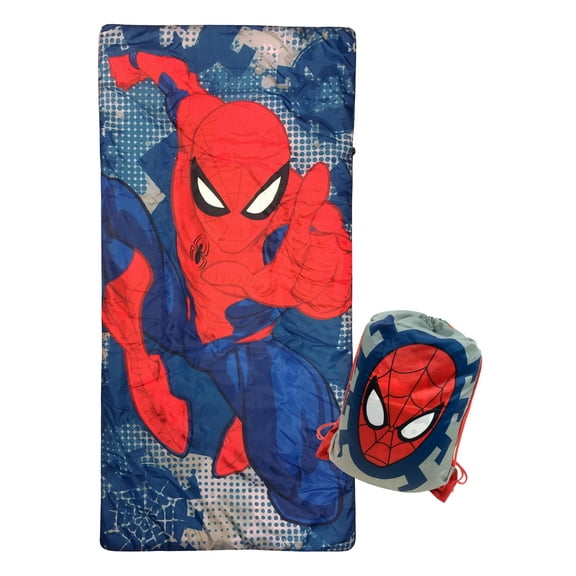 Spider-Man Spidey Dots 27" x 54" Slumber Sack Set, 100% Microfiber, Blue, Marvel