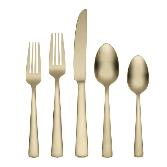Oneida Aptitude 20-Piece Champagne Satin 18/0 Stainless Steel Flatware Set (Service for 4)