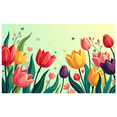 thumbnail image 3 of Colorful Tulip Themed Background Banner, Spring Decorations, Party Backdrop, Photography Props, Garden Party Decor, Floral Themed Event Decorations, 3 of 4