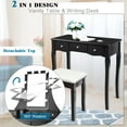 thumbnail image 4 of Topbuy LED Vanity Table Makeup Dresser Desk w/ Drawers & Cushioned Stool Black, 4 of 10